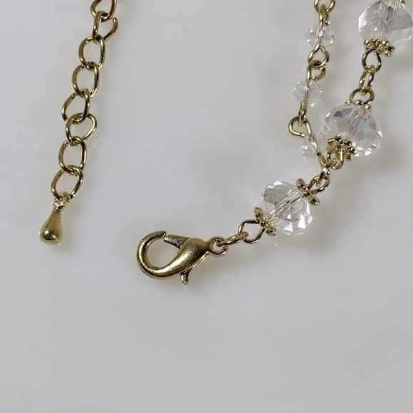 Double Strand Clear Beaded Gold Tone Bracelet -NWT - Picture 3 of 3